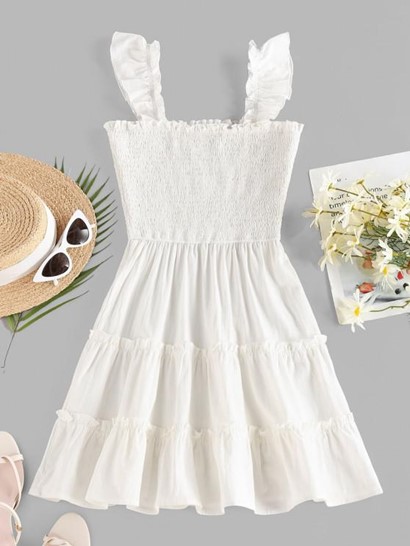 Smocked Ruffle Sleeveless Tiered Dress - Image 2