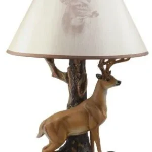 Whitetail Deer Buck Desktop Table Lamp With Shade Wild Life
