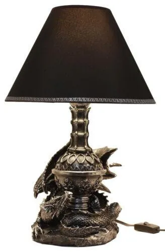 Climbing Gothic Dragon Desktop Table Lamp Statue Decor With Shade 19"H