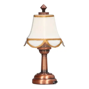 Doll Miniature Lamp 1/12 Scale White 6cm Overall Height Battery Operated Metal LED Dollhouse Lamp Props for Decoration Dolls