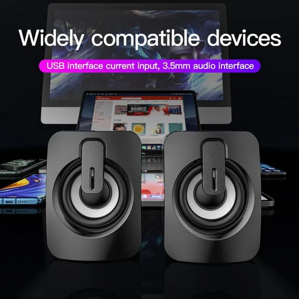 Computer audio desktop home subwoofer Bluetooth small speaker wired USB powered multimedia small sound - Image 4