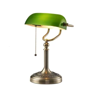 New plug-in emerald glass banker with zipper switch E27/E26 living room bedroom bedside sofa library table lamp