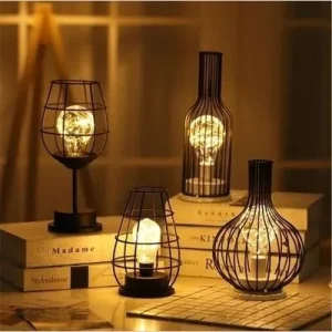 Creative Holiday Retro Iron Art Minimalist Hollow Table Lamps Reading Lamp Night Light Bedroom Desk Lighting Home Decoration