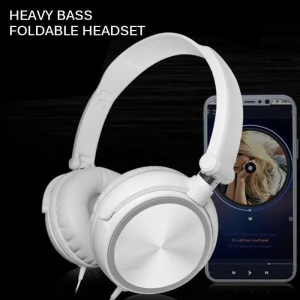 3.5mm Folding Wired Headphones Over Ear Headsets HiFi Stereo HD Sound - Image 3