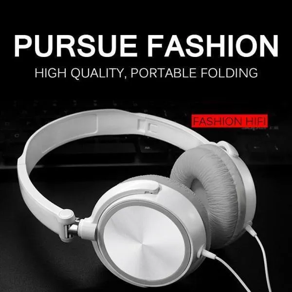 3.5mm Folding Wired Headphones Over Ear Headsets HiFi Stereo HD Sound - Image 4