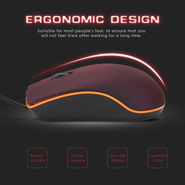 Wired Gaming Optical Mice with USB Cable 3D Gamer Mouse for Laptop Computer - Image 3