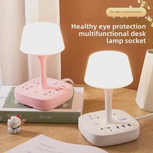Multifunctional LED Desk Lamp with USB Charging Ports & Night Light