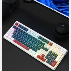 Gaming Keyboard - RGB Backlit Mechanical Feel Wired Keyboard for PC