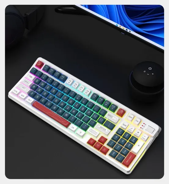 Gaming Keyboard - RGB Backlit Mechanical Feel Wired Keyboard for PC
