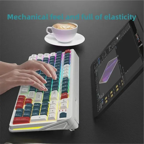 Gaming Keyboard - RGB Backlit Mechanical Feel Wired Keyboard for PC - Image 2