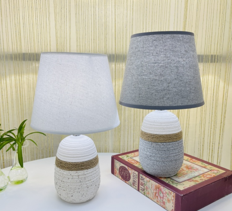 Table lamp around hemp rope simple bed & breakfast applicable decorative lamp versatile home ceramic craft table lamp