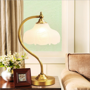 American country simple retro living room dining room and study room bedroom light european pastoral lamps copper floor lamp