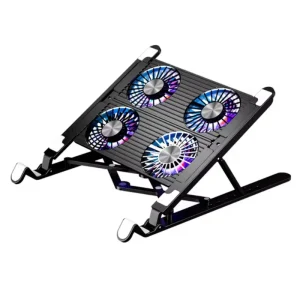Laptop Cooler Base Stand Foldable Laptop Cooling Pad Portable Adjustable Notebook Stand for 13-17.3 Inch with 4 Fans
