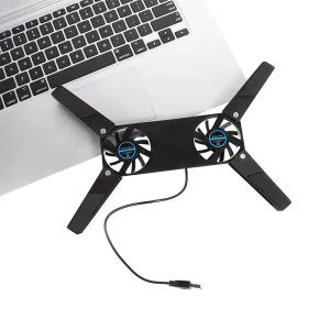 Portable Slim Smart Laptop Cooling Pad USB Fan Cooler Plug Play for Notebook PC Laptop Computer Peripherals Double Fan Stand