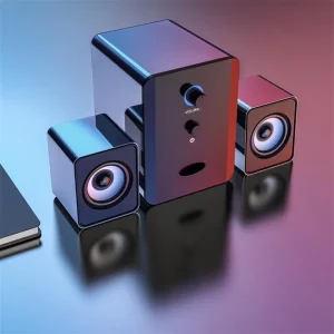 USB Wired Combination Speakers Desktop Laptop Sound Box Bass Stereo Music Player SubwooferPhones Computer 3pcsSet