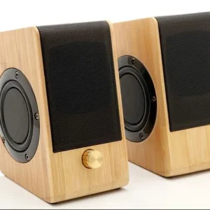Natural Bamboo Hi-fi Multimedia Bass Stereo computer Speaker Full Bamboo Subwoofer 2.0 Desktop Wooden wood Speaker for PC/Laptop/Cell phones
