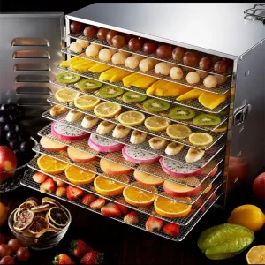 10Trays Food Dehydrator Fruit Drying Machine Dryer For Vegetables Dried Fruit Meat Drying Machine Stainless 220v 110V